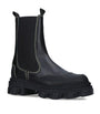 GANNI Black Leather XL Chelsea Boots