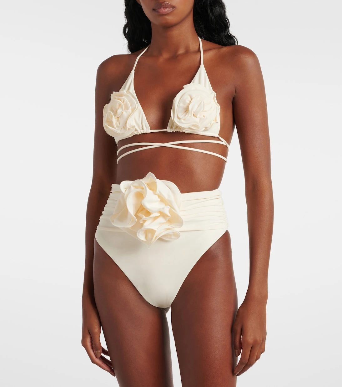 Magda Butrym - Floral appliqué triangle bikini top