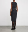 Max Mara Black Jersey Peplum-Detail Midi Dress