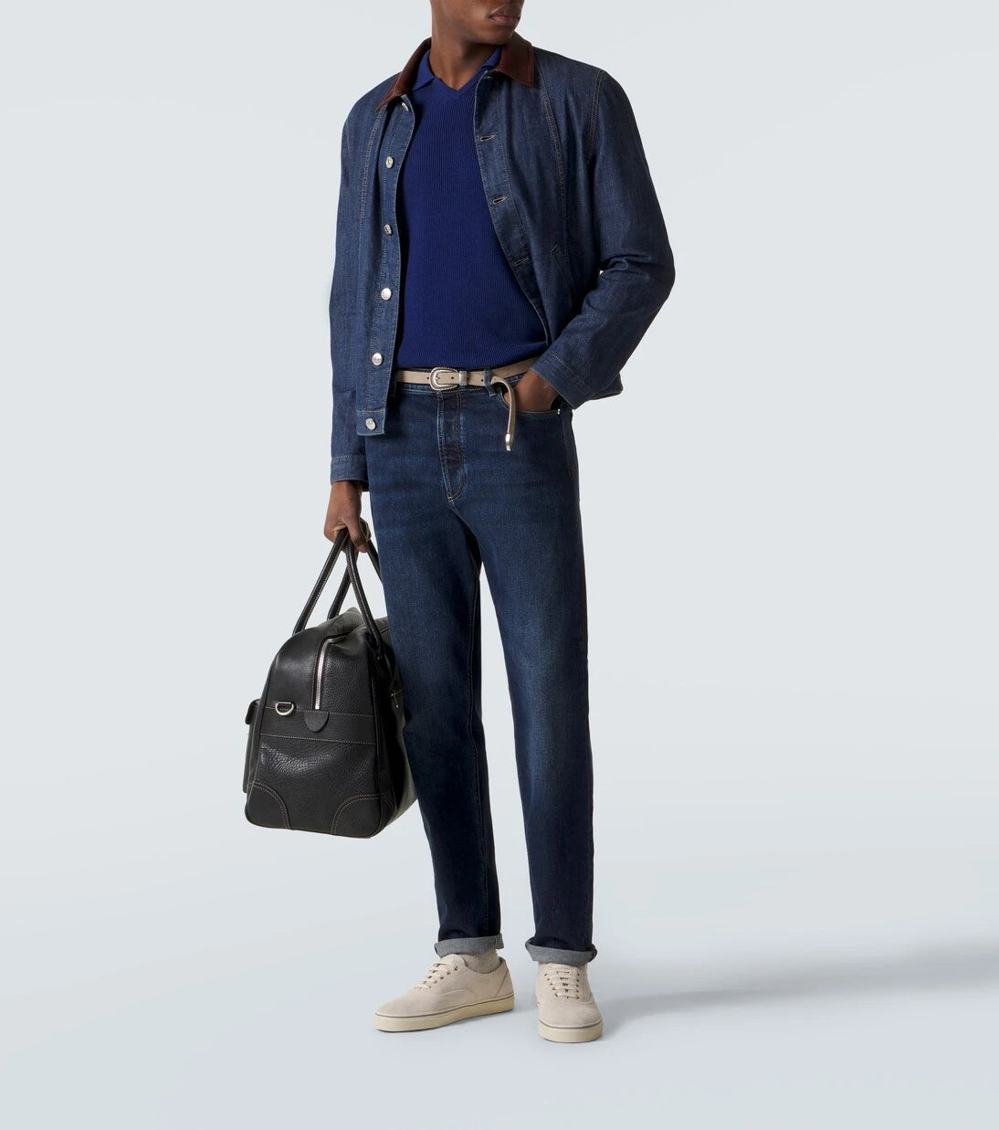 Brunello Cucinelli - Ribbed-knit cotton polo shirt
