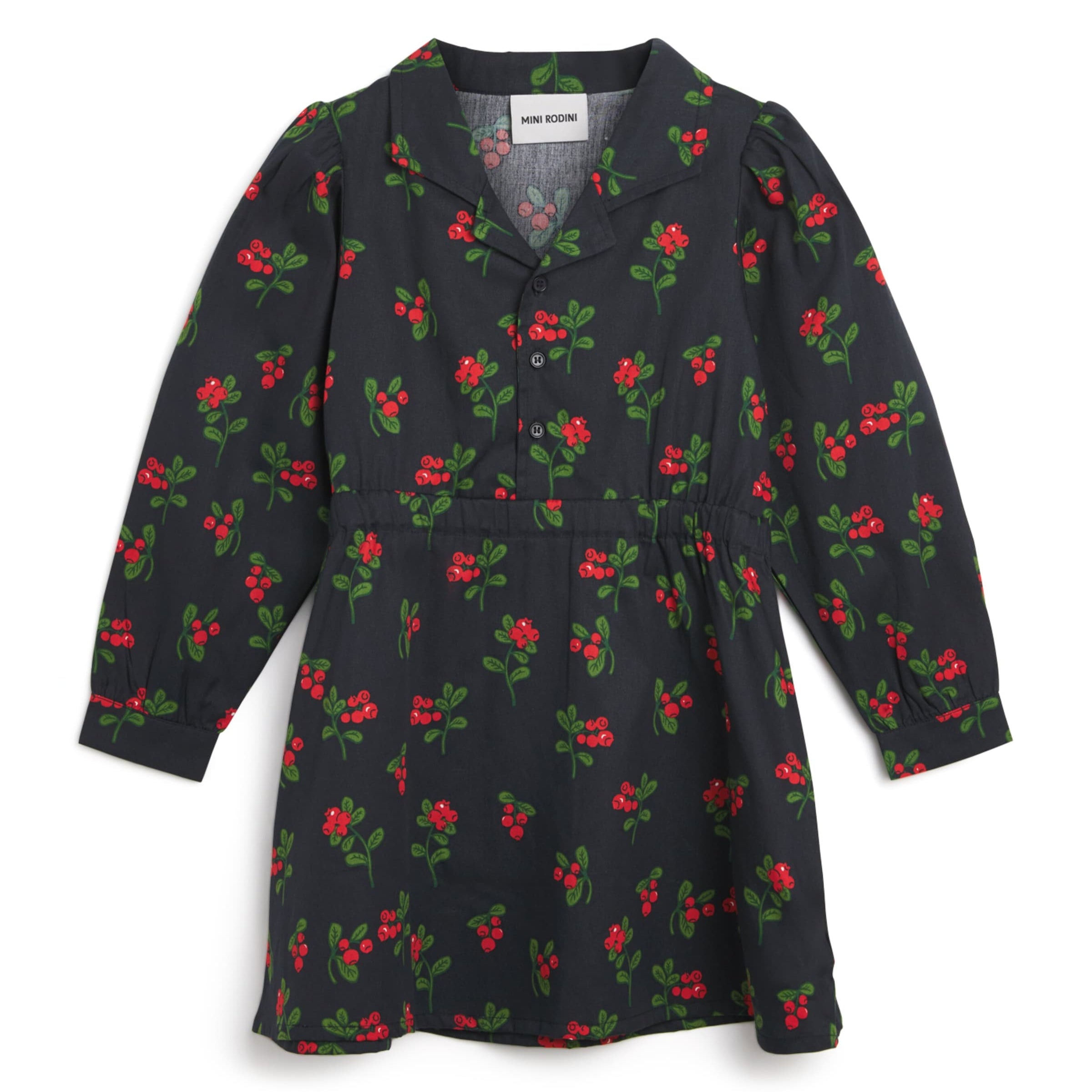 Mini Rodini Black Organic Cotton Lingoberries Dress (3-11 Years)