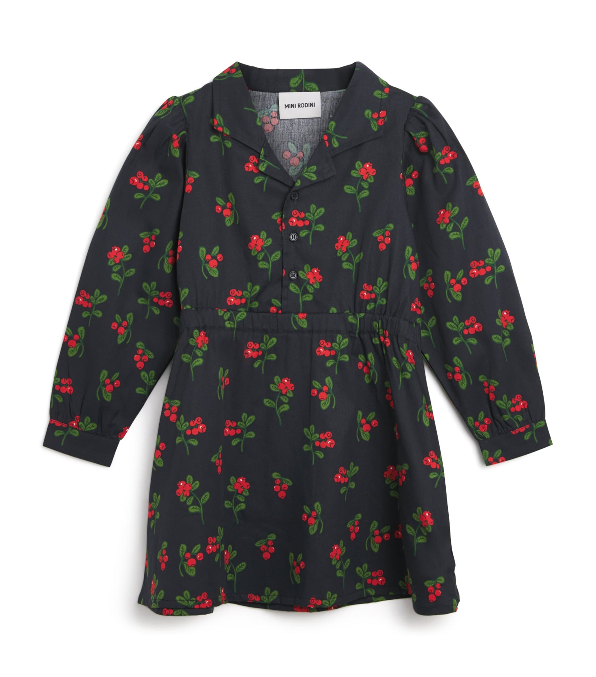 Mini Rodini Black Organic Cotton Lingoberries Dress (3-11 Years)