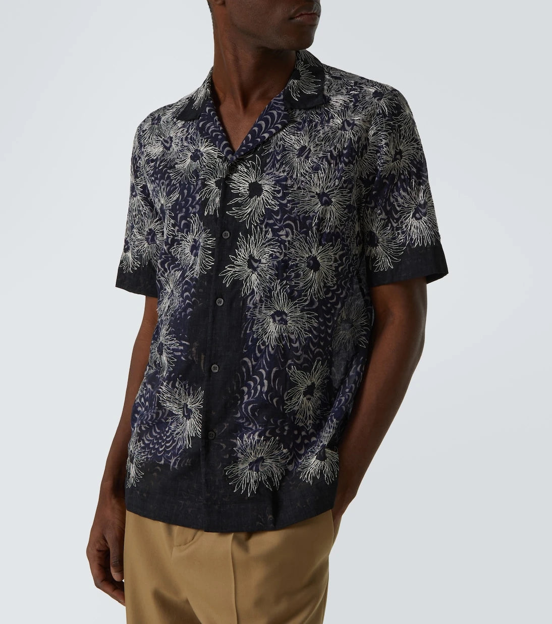 Dries Van Noten - Embroidered cotton bowling shirt