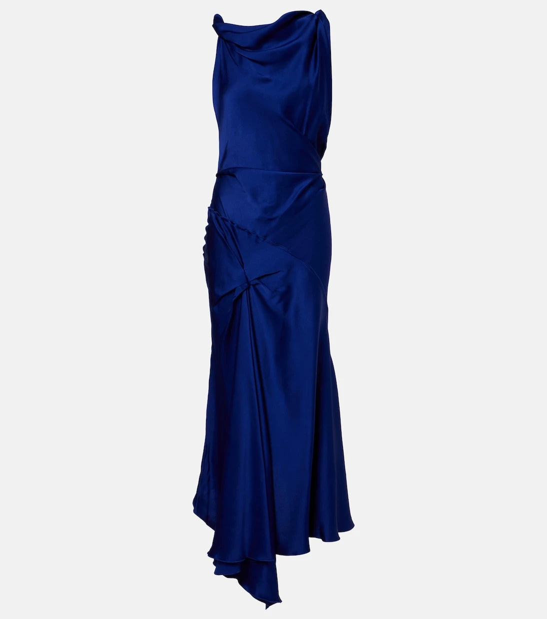 Victoria Beckham - Draped asymmetric satin midi dress