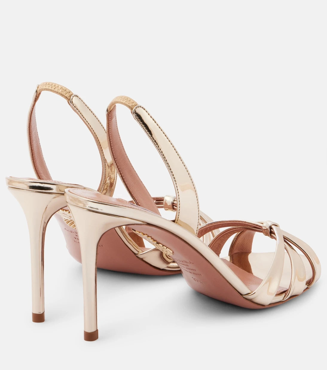 Aquazzura - صندل تاتي 85 من الجلد المعدني
