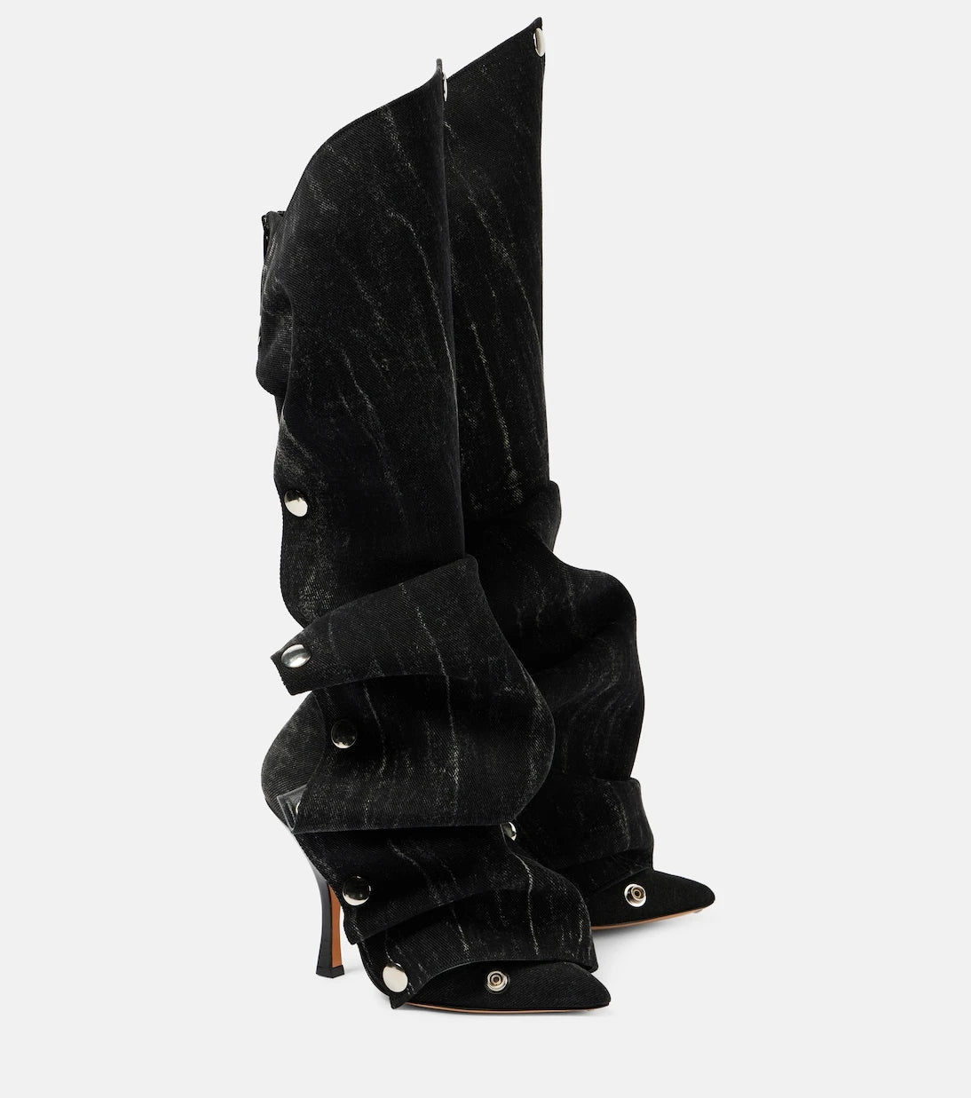 Y/Project - Snap denim knee-high boots