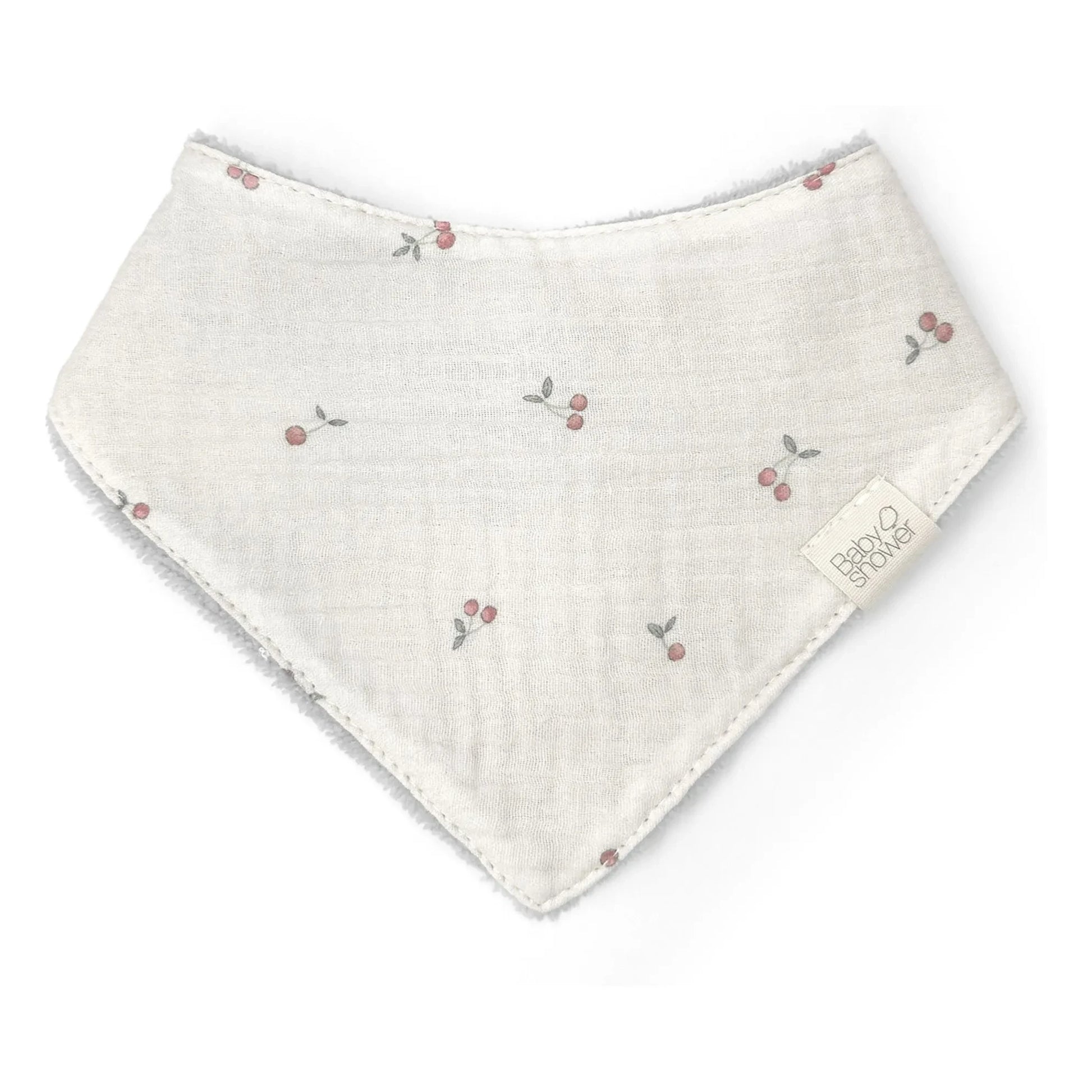 Babyshower - Bib bandana Cherries | Ecru