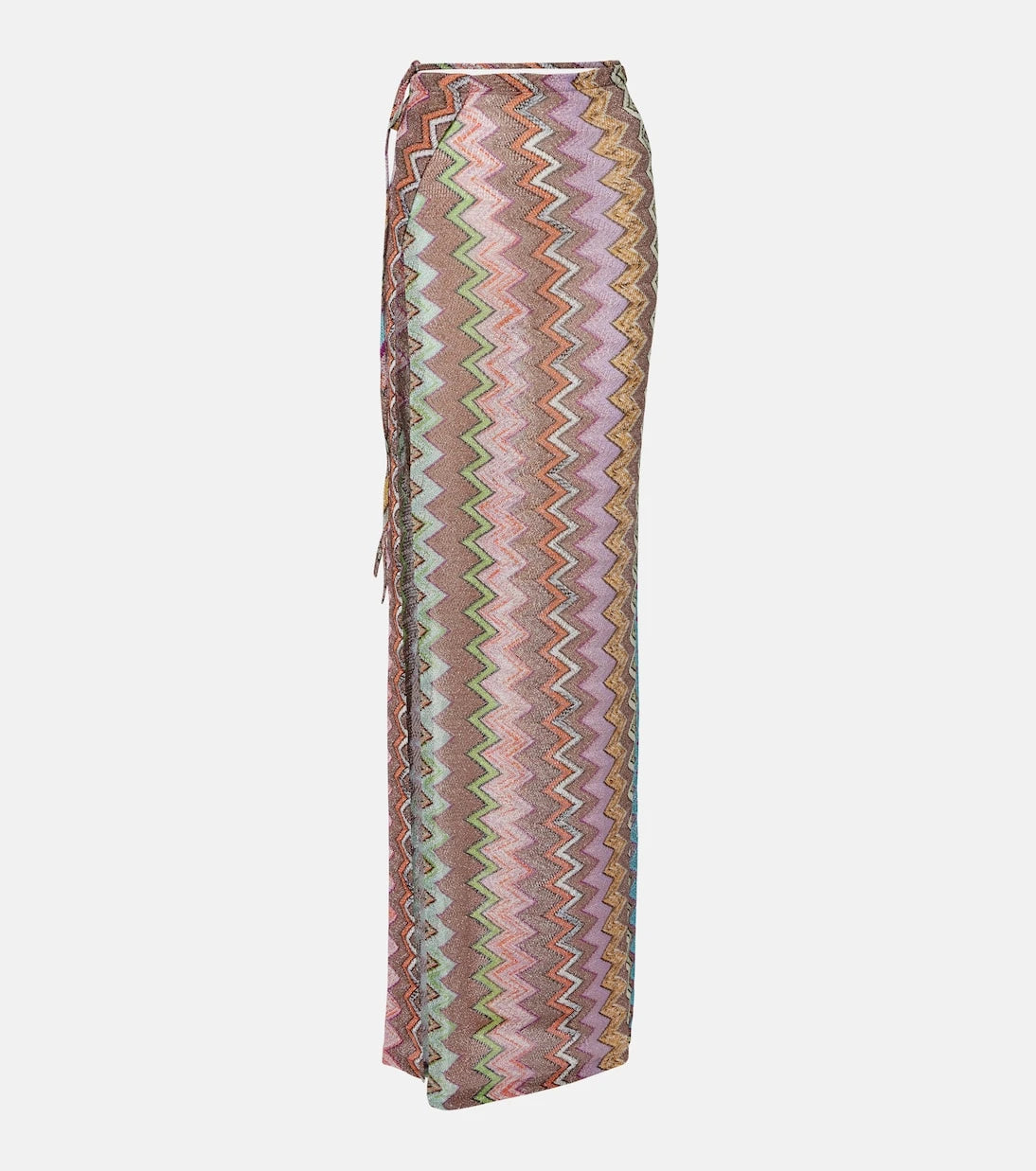 Missoni - تنورة بنمط متعرج لامعة ملفوفة