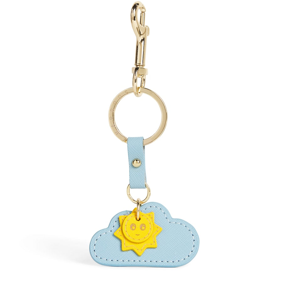 Harrods Multi Leather Sun and Cloud Keyring