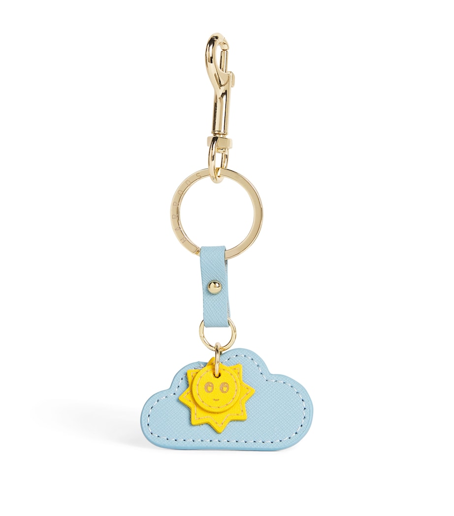 Harrods Multi Leather Sun and Cloud Keyring