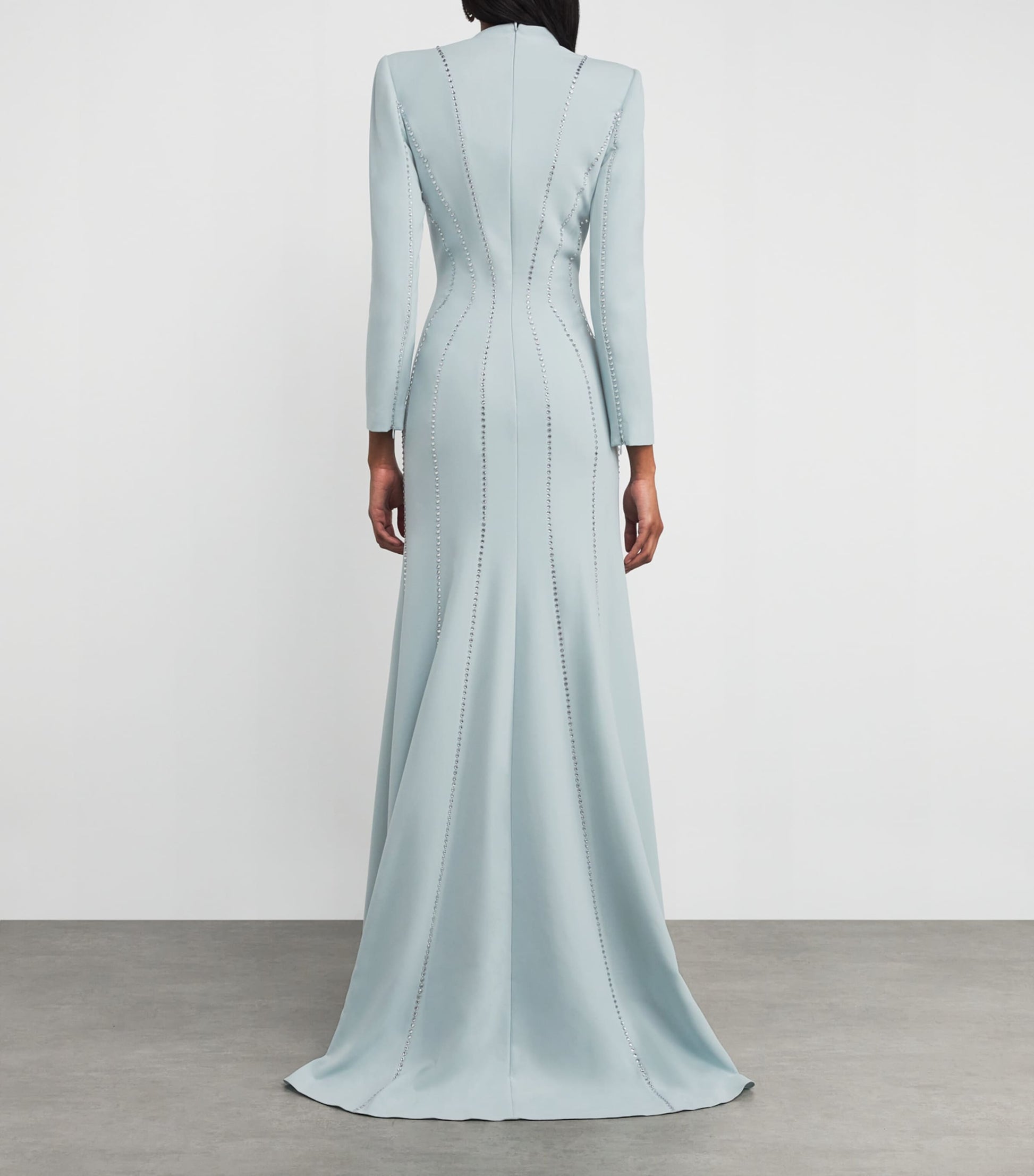 Blue Embellished Victoire Gown