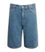 Theory Blue High-Rise Relaxed Denim Shorts