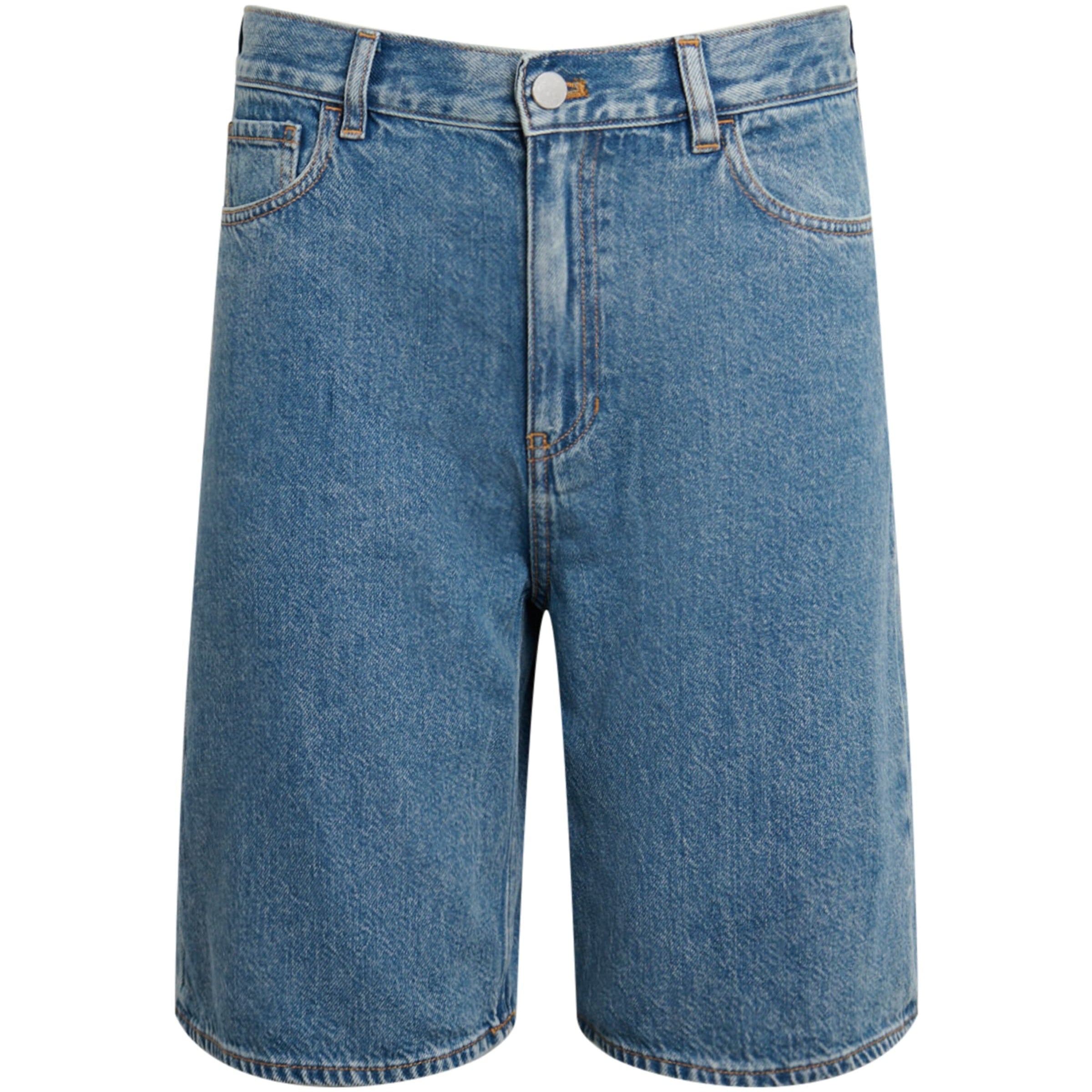 Theory Blue High-Rise Relaxed Denim Shorts