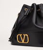 Valentino Garavani Black Leather VLogo Bucket Bag