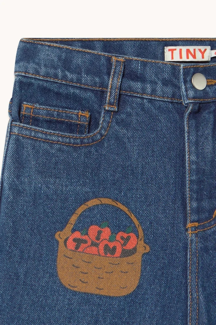 Çocuklar için straight jean TINY APPLES DENIM PANT