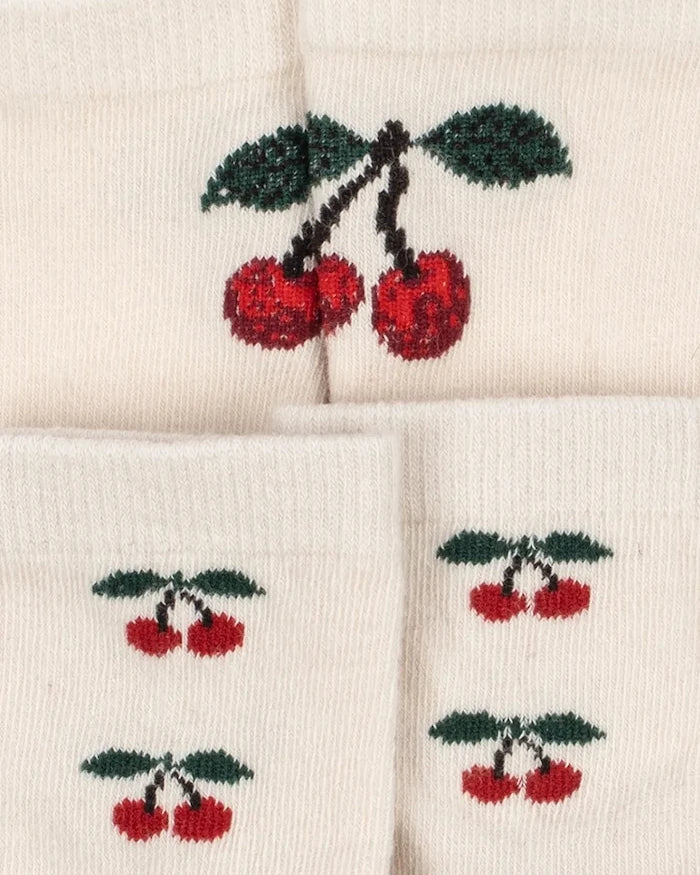 Konges Sløjd çocuk çorapları 2’li JACQUARD CHERRY SOCKS