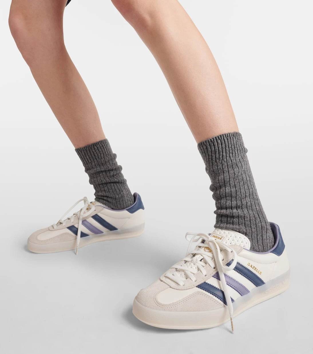 Adidas - حذاء رياضي غازيل من الجلد بحواف من الشمواه