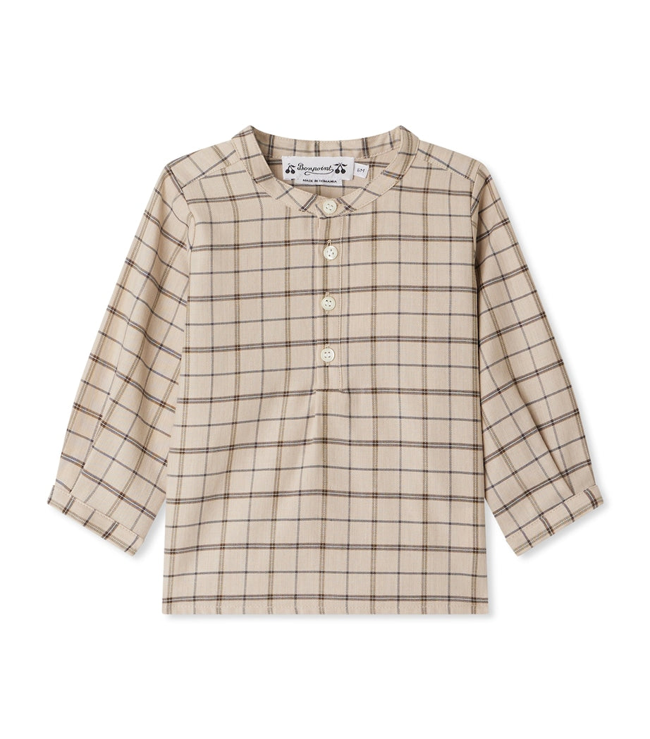 Cotton-Wool Check Half-Button Shirt (6-18 Months)