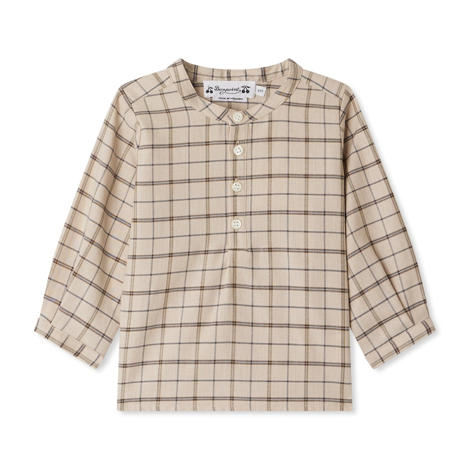 Cotton-Wool Check Half-Button Shirt (6-18 Months)