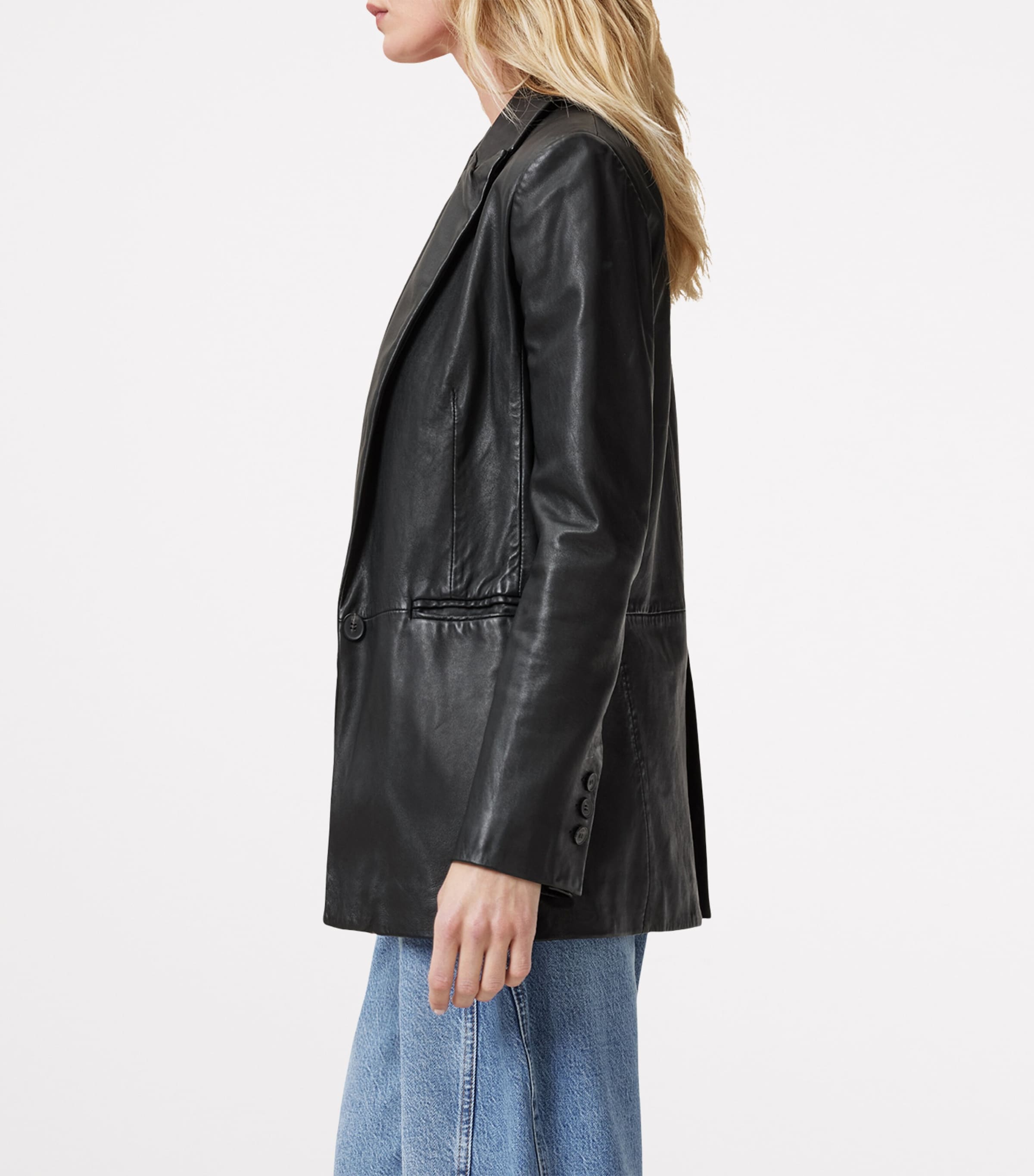 Black Leather Deri Blazer