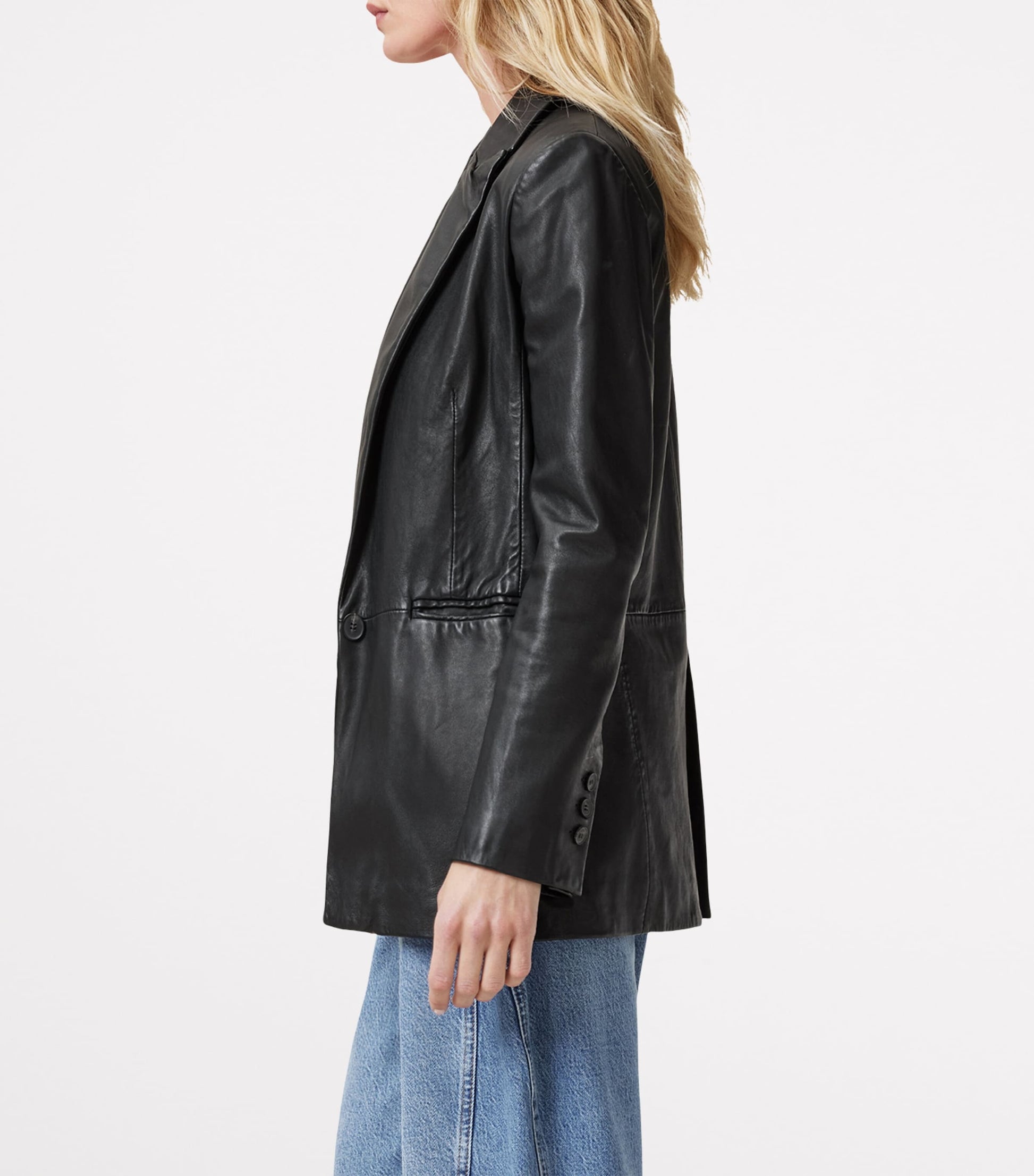 Black Leather Deri Blazer