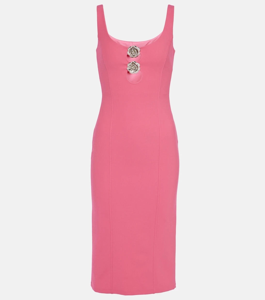 Blumarine - Embellished cutout jersey midi dress
