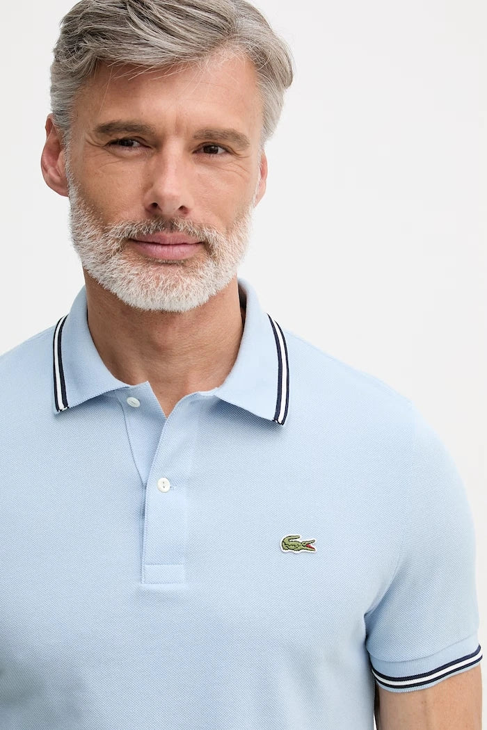 Lacoste тениска с яка мъжка от памук