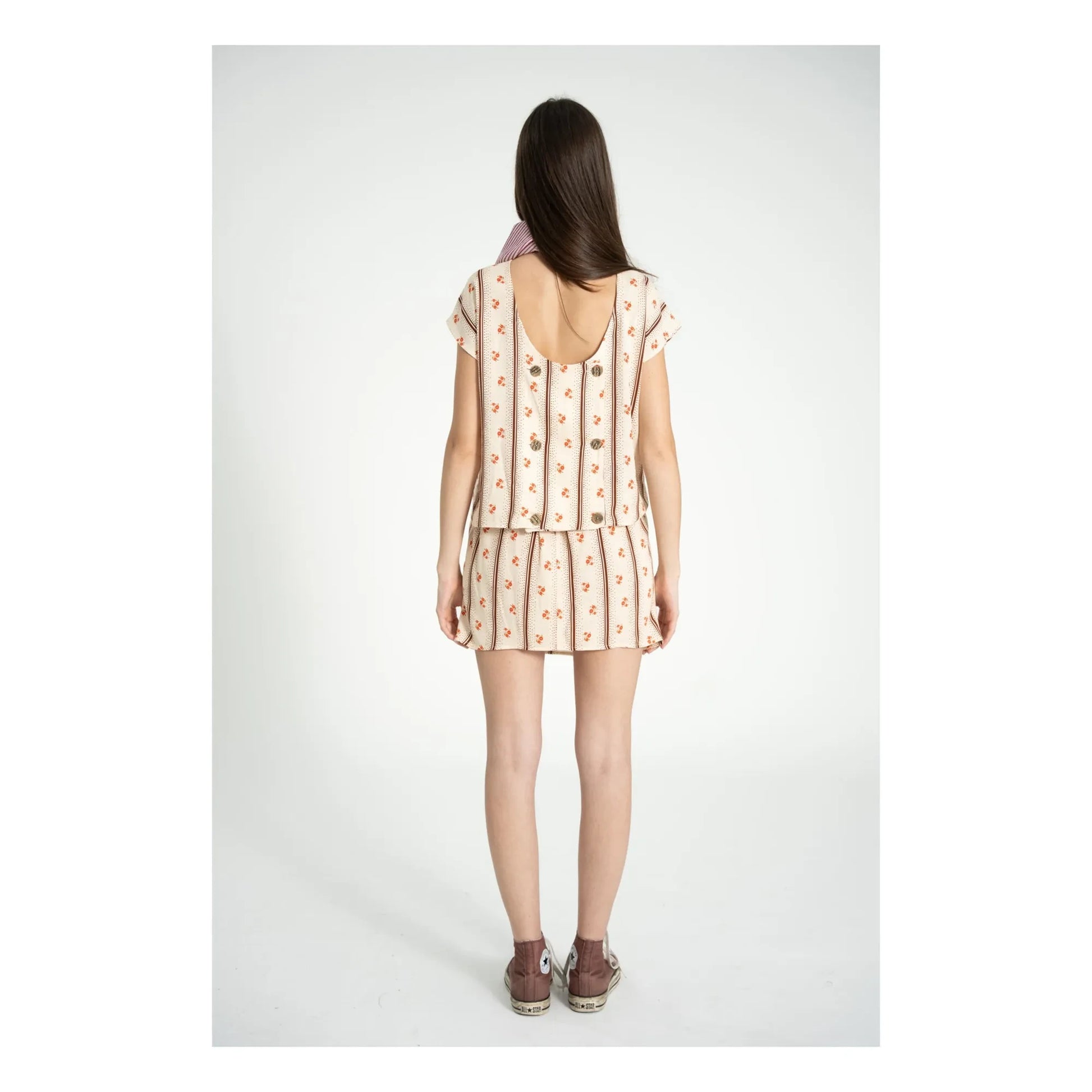Sisters Department - Floral sleeveless blouse | Ecru