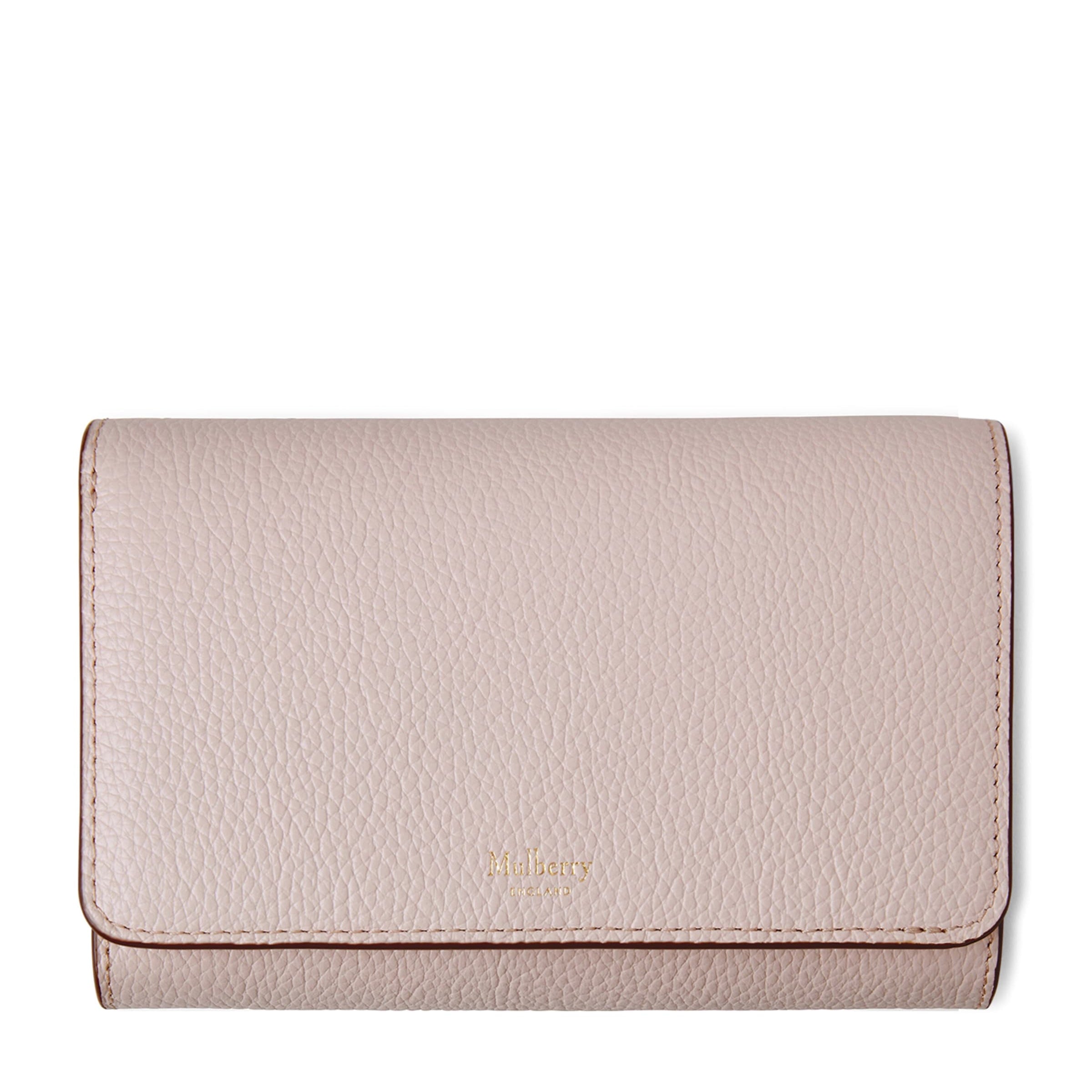 Mulberry Leather Medium Continental French Purse BLOSSOM PINK