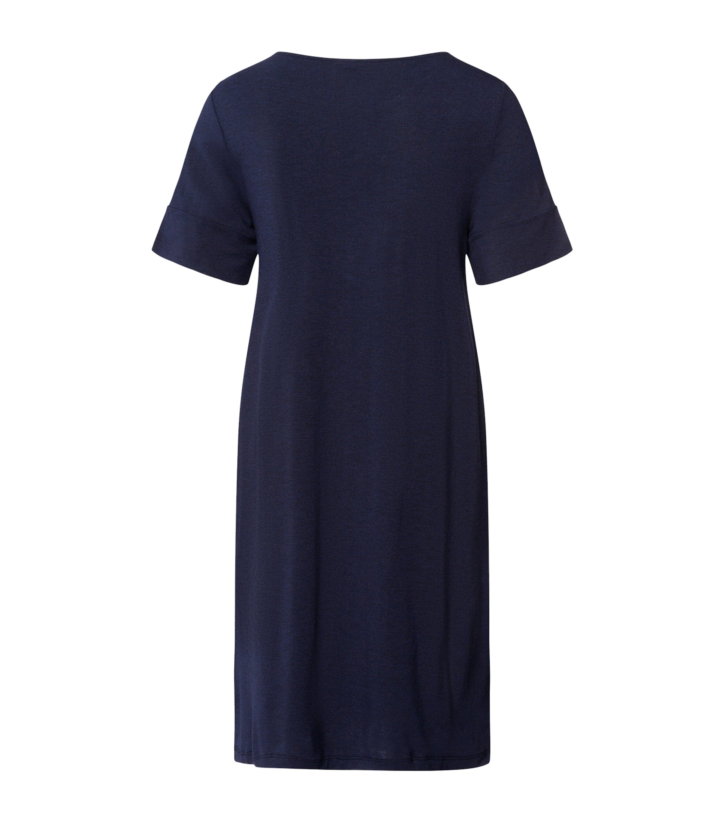 Hanro Navy Short-Sleeve Nightdress