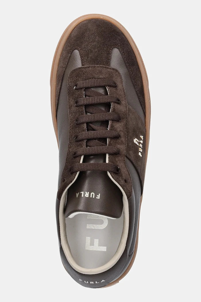 Кожени маратонки Furla Enjoy Lace-Up Sneaker