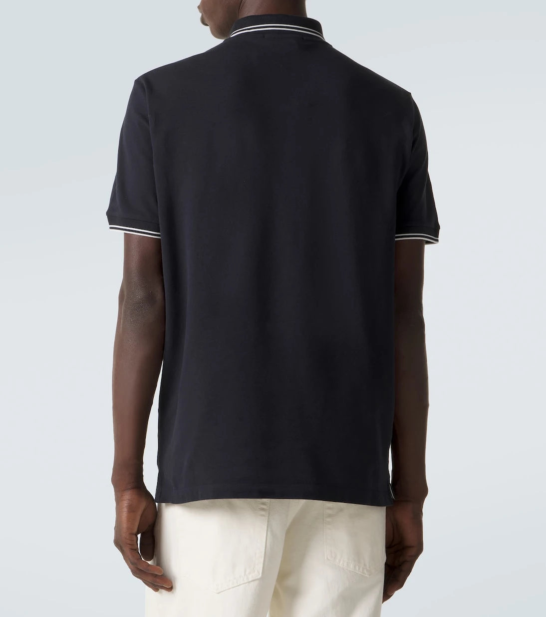 Stone Island - قميص بولو من نسيج البيكيه القطني المخلوط عليه شعار البوصلة