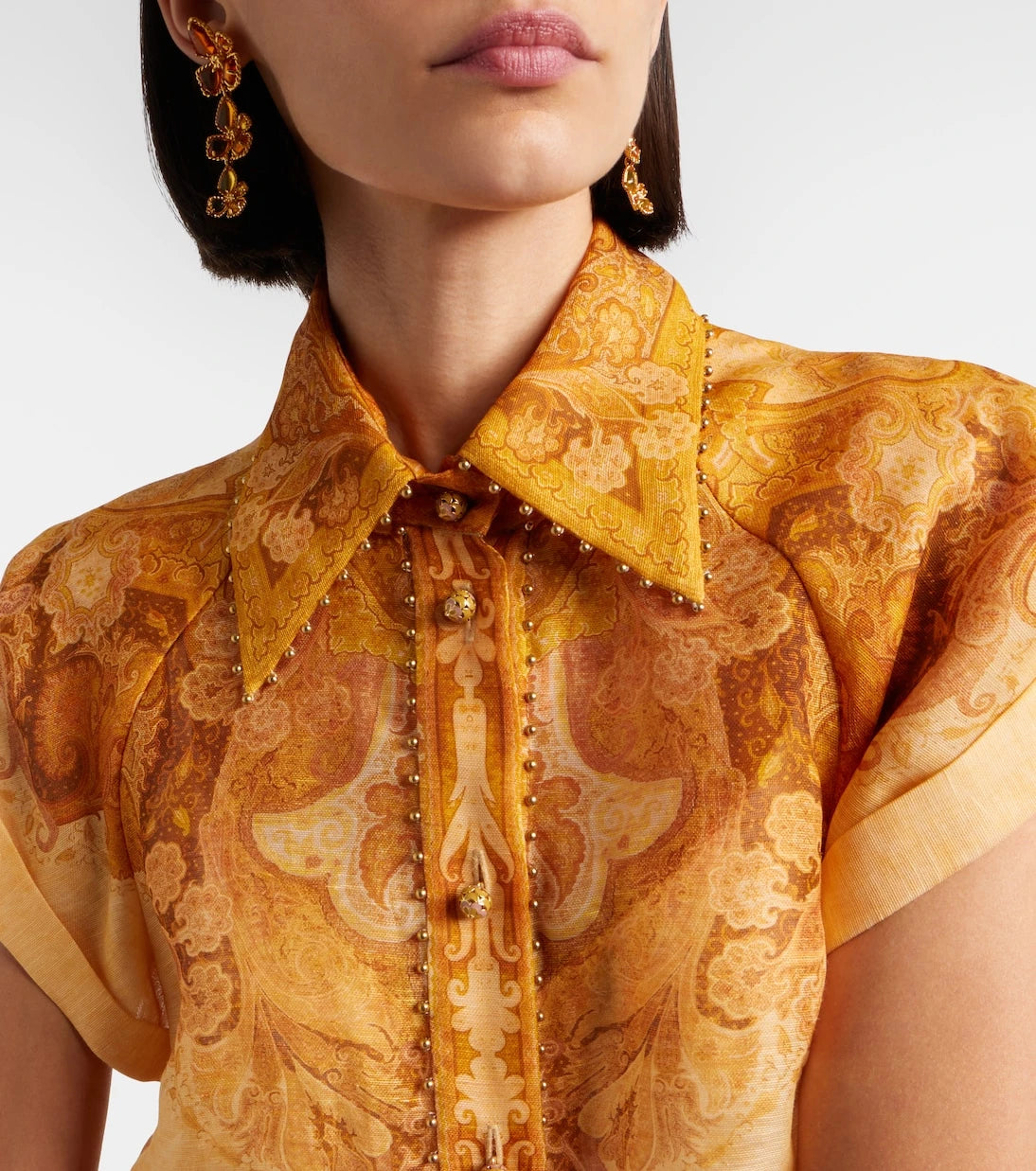 Zimmermann - Como paisley linen and silk blouse