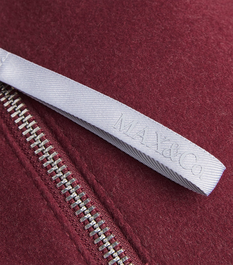 Red Virgin Wool Bomber Jacket