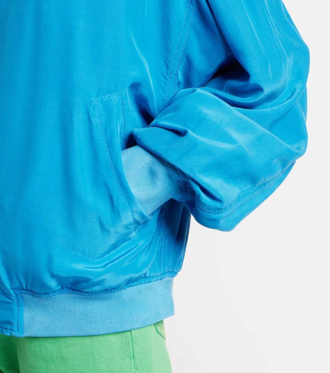Versace - Oversized silk poplin blouson jacket