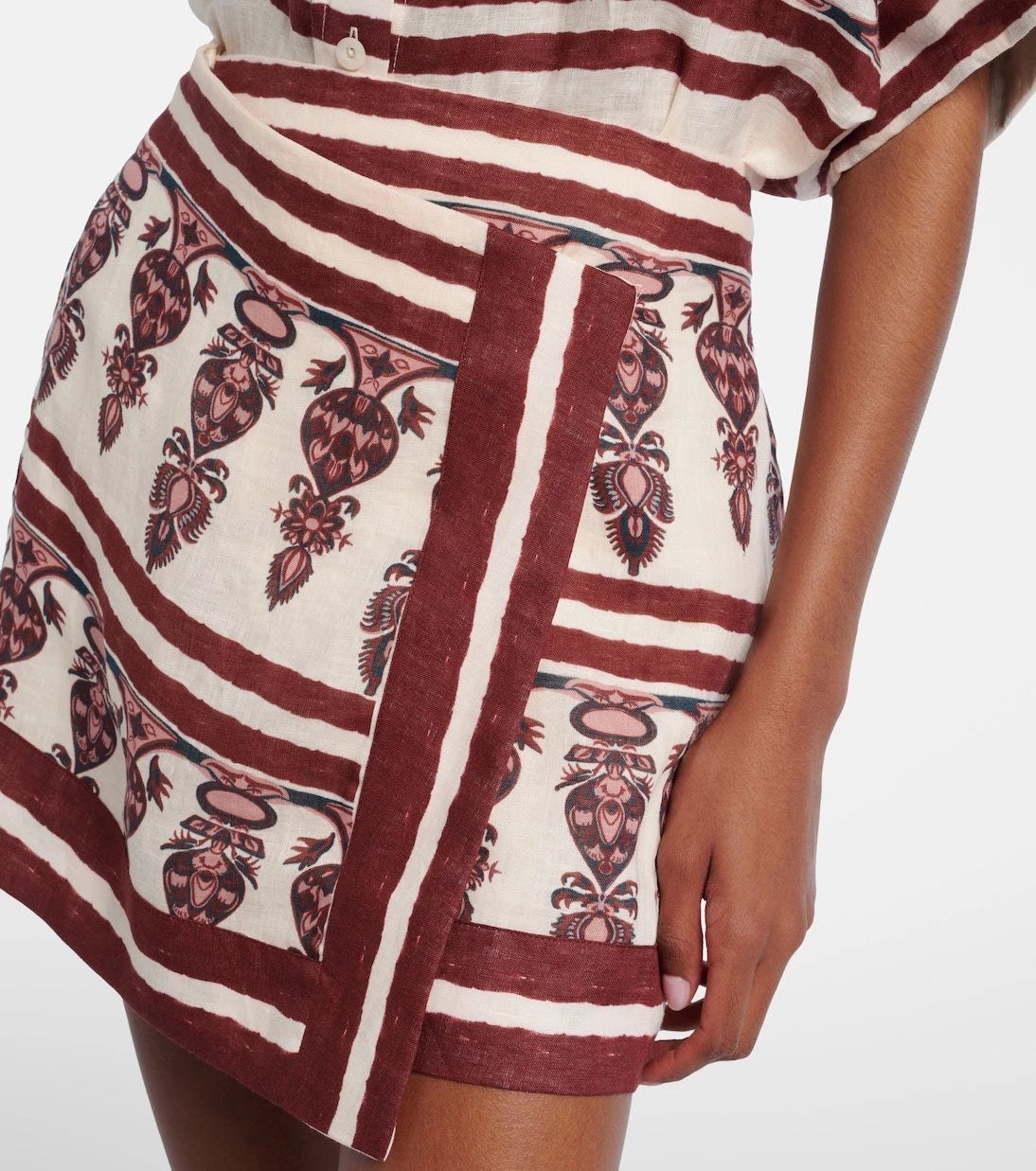 Johanna Ortiz - Printed linen wrap skirt