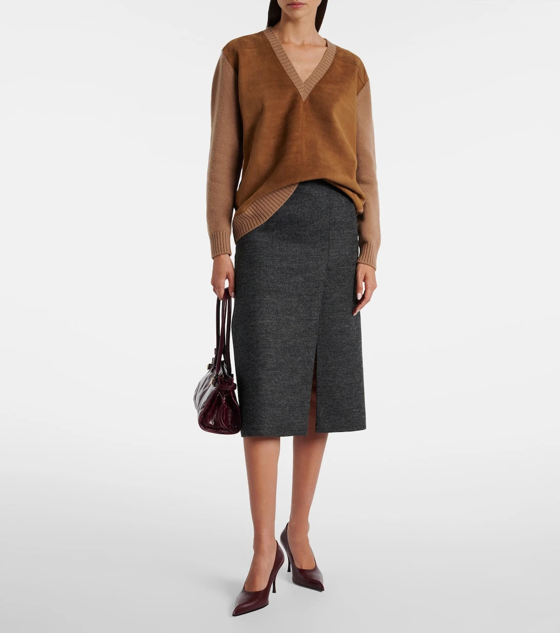 Prada - Virgin wool midi skirt