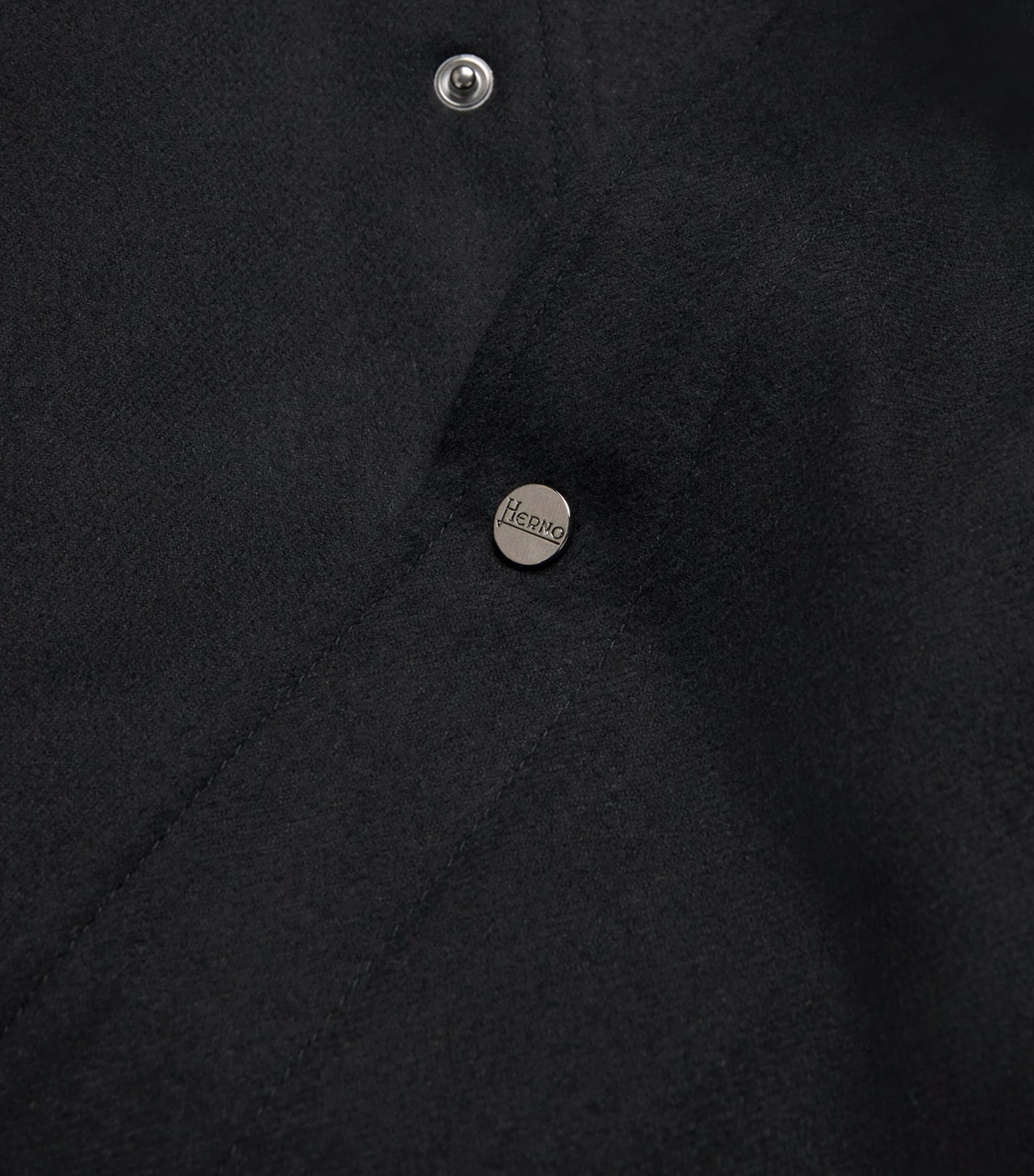 Black Water-Repellent Cashmere-Silk Overshirt