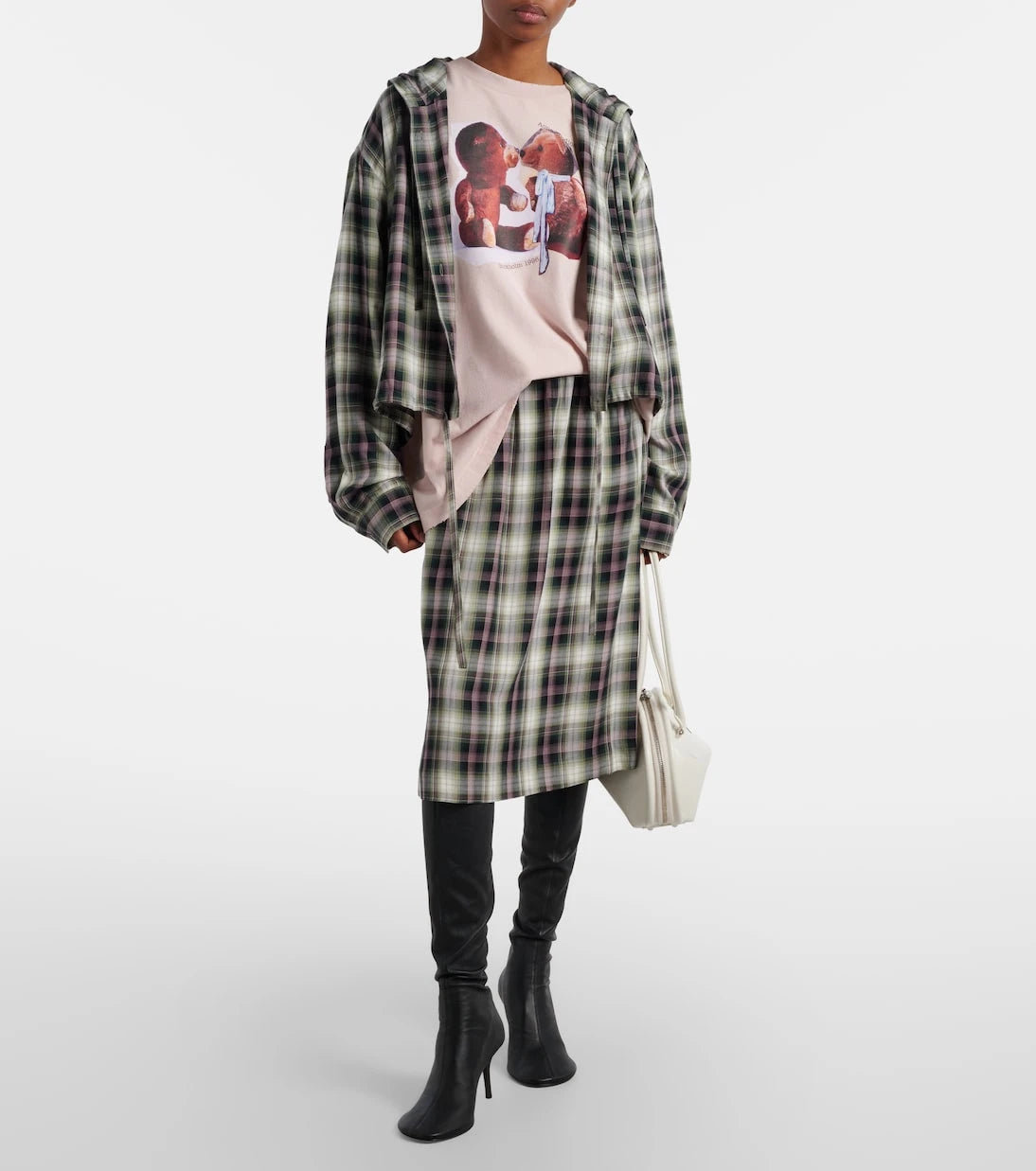 Acne Studios - Izetta checked midi skirt