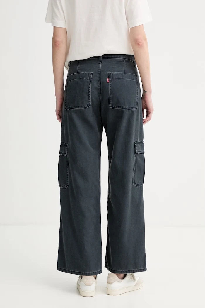 Levi's панталон дамски от памук SUPERLOW LOOSE CARGO ND