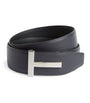 Leather Reversible T Ridge Belt