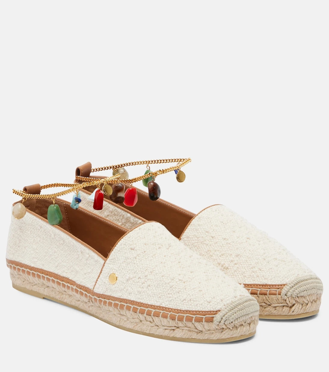 Stella McCartney - Gaia embellished canvas espadrilles
