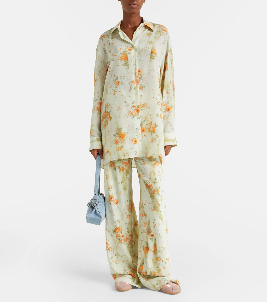 McQueen - Floral wide-leg pants