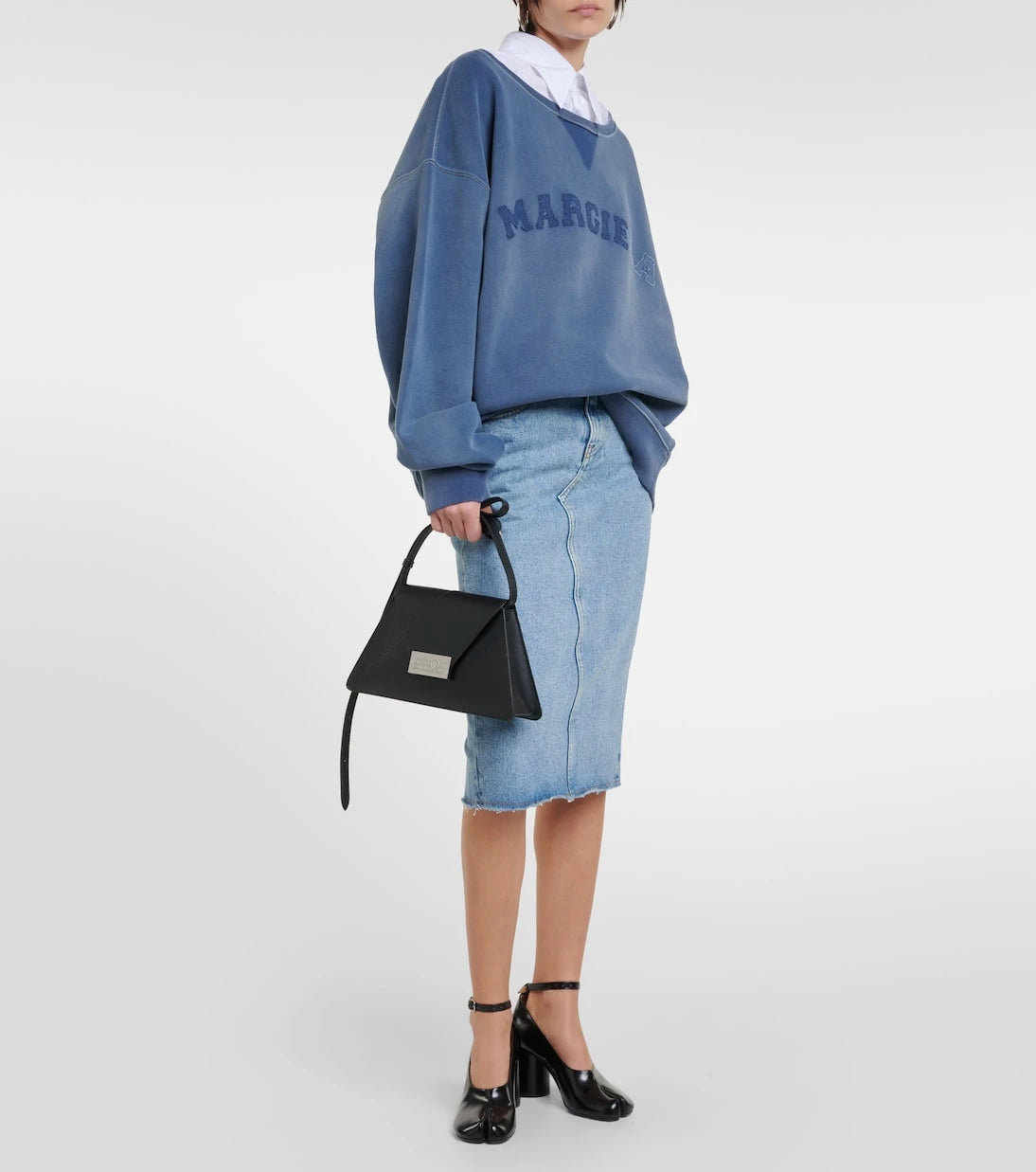MM6 Maison Margiela - تنورة دينم متوسطة الطول