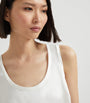 Brunello Cucinelli White Stretch-Silk Satin Reversible Tank Top