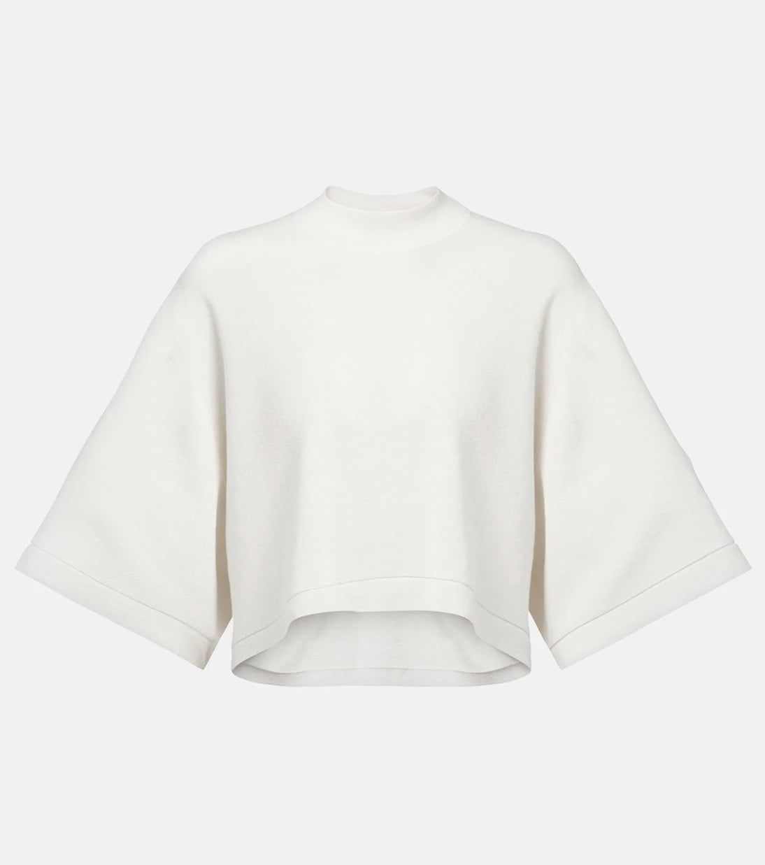 Alaïa - Cropped cotton and wool-blend T-shirt