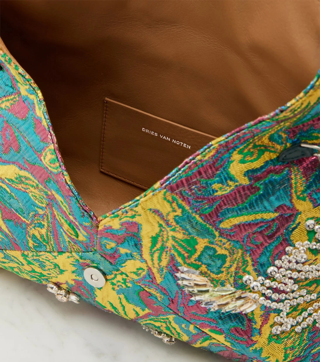 Dries Van Noten - Envelope Small embellished jacquard clutch