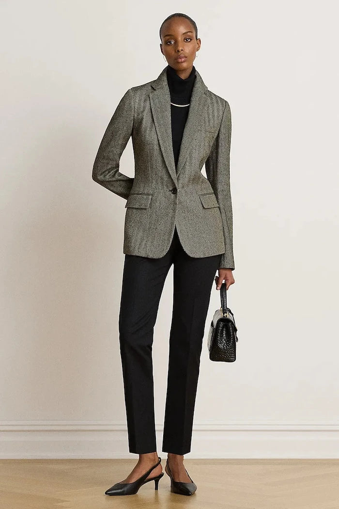 Lauren Ralph Lauren kadın pamuklu elastan slim fit pantolon