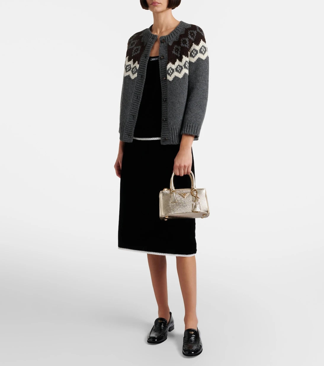 Prada - حقيبة يد Galleria Mini من الجلد اللامع