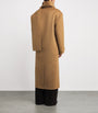 Sandro Paris Beige Wool Scarf-Detail Coat